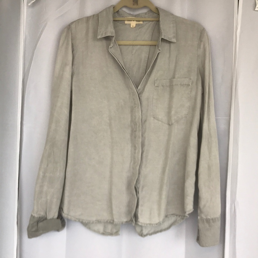 Gray split back button up